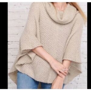 Wooden Ships Wool and Mohair Blend Turtleneck Poncho